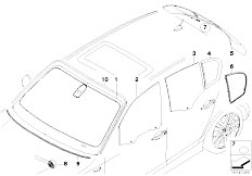 E87N 120i N43 5 doors / Vehicle Trim/  Glazing