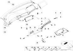 E39 520d M47 Sedan / Vehicle Trim/  Trim Panel Dashboard Mounting Parts-2