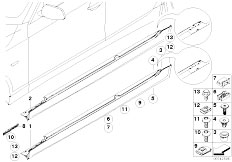 E61 530xd M57N2 Touring / Vehicle Trim/  M Cover Door Sill