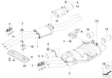 E46 330xi M54 Touring / Exhaust System/  Centre And Rear Silencer