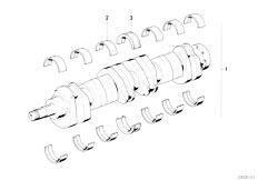 E12 535i M30 Sedan / Engine Crankshaft With Bearing Shells