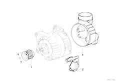 E36 M3 S50 Sedan / Engine Electrical System Alternator Individual Parts 105a