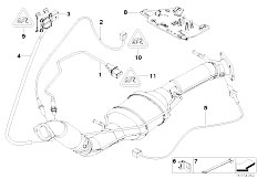 E53 X5 3.0d M57N SAV / Exhaust System Diesel Partic Filt Sens Mount Parts