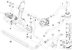 E90N 335i N54 Sedan / Steering/  Hydro Steering Oil Pipes-2