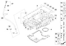 E70 X5 4.8i N62N SAV / Engine Oil Pan Upper Part Oil Level Indicator