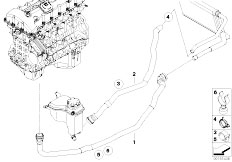 E90 325i N52 Sedan / Heater And Air Conditioning/  Water Hoses
