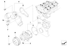 E46 330Ci M54 Cabrio / Engine/  Waterpump Thermostat