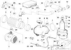 E39 540i M62 Touring / Fuel Preparation System Mass Air Flow Sensor Asc
