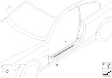 E93 320i N43 Cabrio / Vehicle Trim/  Retrofit M Cover Entrance