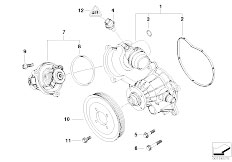 E61 545i N62 Touring / Engine/  Waterpump Thermostat