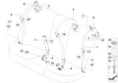 E39 540i M62 Touring / Restraint System And Accessories/  Safety Belt Rear