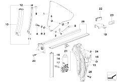 E36 320i M50 Cabrio / Vehicle Trim El Rear Door Window Lifting Mechanism