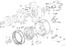 E30 316i M40 Touring / Engine Electrical System/  Alternator Individual Parts 80a