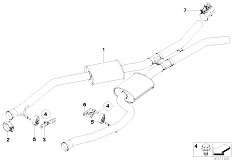 E70 X5 4.8i N62N SAV / Exhaust System Front Silencer