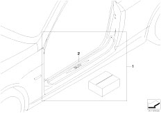 E93 320i N46N Cabrio / Vehicle Trim/  Door Sill Strip Retrofit Kit St Steel