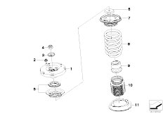 E86 Z4 M3.2 S54 Coupe / Front Axle Coil Spring Guide Support Attach Parts