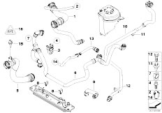 E70 X5 3.0si N52N SAV / Radiator Cooling System Water Hoses
