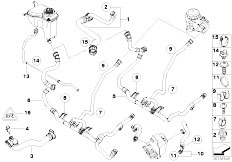 E91N 318i N46N Touring / Radiator/  Cooling System Water Hoses-2
