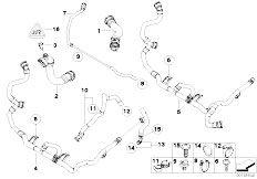 E88 125i N52N Cabrio / Radiator/  Cooling System Water Hoses-2