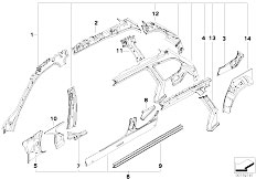 E91 325xi N52 Touring / Bodywork/  Single Components For Body Side Frame