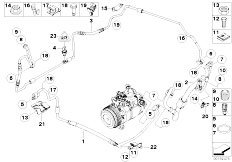 E90 320d N47 Sedan / Heater And Air Conditioning/  Coolant Lines