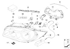 E87 118i N46 5 doors / Lighting/  Indiv Headlight Parts Xenon Headlight