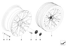 E90 318i N43 Sedan / Wheels/  Bmw Light Alloy Wheel V Spoke 188