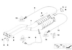 E85 Z4 M3.2 S54 Roadster / Exhaust System Catalytic Converter Front Silencer