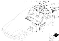 E38 740iL M62 Sedan / Vehicle Trim/  Sound Insulation Anti Drumming Rear