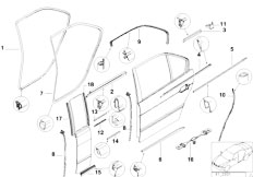 E39 M5 S62 Sedan / Bodywork/  Door Weatherstrip Rear