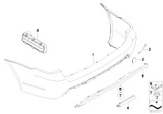 E61 535d M57N Touring / Vehicle Trim/  M Trim Panel Bumper Rear Sa715