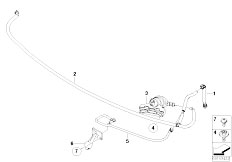 E65 730d M57N2 Sedan / Vehicle Electrical System/  Hose Lines Headlight Washer System