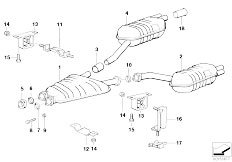 E31 850Ci M70 Coupe / Exhaust System/  Exhaust System Rear