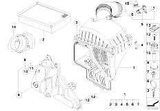 E66 730Li N52 Sedan / Fuel Preparation System Intake Silencer Filter Cartridge Hfm