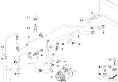 E65 730i M54 Sedan / Heater And Air Conditioning/  Coolant Lines