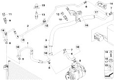 E61 535d M57N Touring / Heater And Air Conditioning Coolant Lines