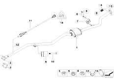 E87N 118i N46N 5 doors / Exhaust System/  Front Silencer