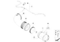 E63 645Ci N62 Coupe / Fuel Preparation System Hot Film Air Mass Meter