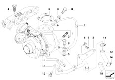 E46 320d M47 Sedan / Engine/  Turbo Charger With Lubrication