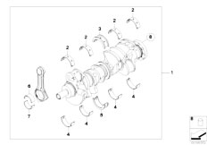 F02 750Li N63 Sedan / Engine/  Crankshaft With Bearing Shells