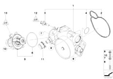 F01 750i N63 Sedan / Engine/  Waterpump Thermostat