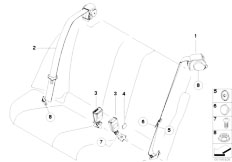 E71 X6 50iX N63 SAC / Restraint System And Accessories Rear Seat Belt Basic