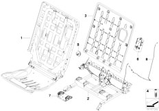 E70 X5 4.8i N62N SAV / Seats Seat Backrest Frame Rear