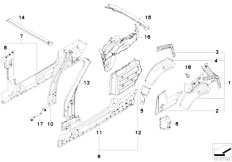 E88 135i N54 Cabrio / Bodywork Body Side Frame