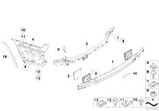 E92 325i N52N Coupe / Vehicle Trim/  Carrier And Mounting Parts Bumper Rear