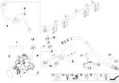 E93 335i N54 Cabrio / Fuel Preparation System/  High Pressure Pump Tubing