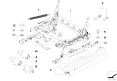 E83 X3 3.0i M54 SAV / Seats/  Front Seat Rail Electrical Single Parts