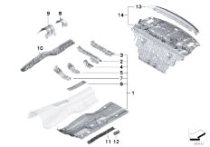 F02 750Li N63 Sedan / Bodywork/  Partition Trunk Floor Parts