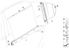E61N 530xi N52N Touring / Vehicle Trim/  Roller Sun Visor Rear Door