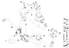 E93 320i N43 Cabrio / Engine/  Cooling System Water Hoses